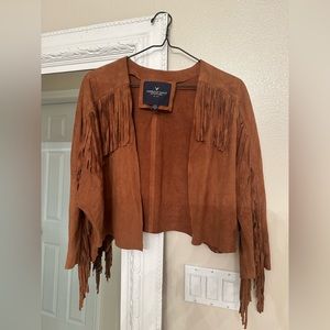 American Eagle Suede Fringe Jacket